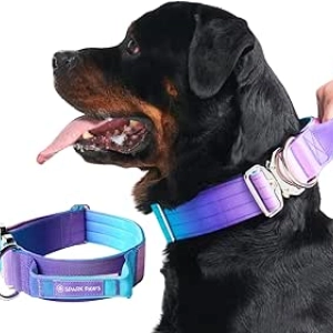Spark Paws Tactical Dog Collar - Heavy Duty Large Dogs, Padded & Durable