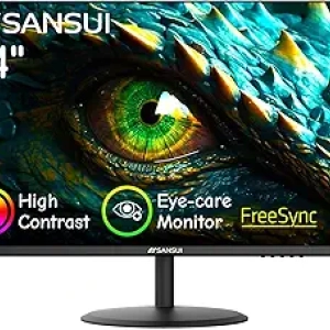 SANSUI 24 Inch Eye Care Monitor 1080P FHD - HDMI/VGA for Office & Gaming