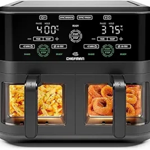 CHEFMAN 6 Quart Dual Basket Air Fryer Oven - Digital Double Air Fryer with Sync Finish