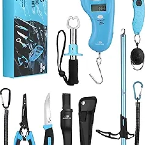 Mossy Oak Fishing Tools Kit - 6-in-1 Fishing Pliers, Hook Remover & Digital Scale