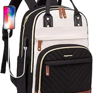 Women's 15.6 Laptop Backpack with USB Charger - Waterproof Anti-theft Travel Backpack