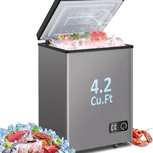 4.2 Cu Ft Chest Freezer - Quiet Deep Freezer with Adjustable Temperature & Energy Saving