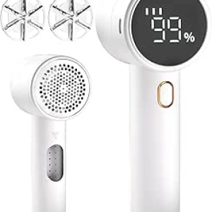 Rechargeable Fabric Shaver with 6 Leaf Blades & Digital LED Display