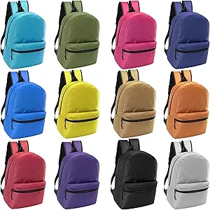 20-Pack 17" School Backpacks Bulk - Wholesale Kids Backpacks for Elementary & High School