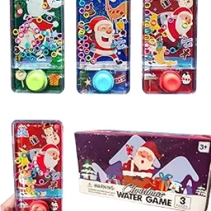 3 Pack Christmas Water Ring Toss Games - Santa & Holiday Designs Stocking Stuffers