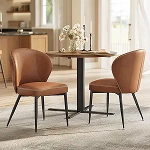 VASAGLE EKHO Dining Chairs Set of 2 - Mid-Century Modern Kitchen Chairs with Synthetic Leather