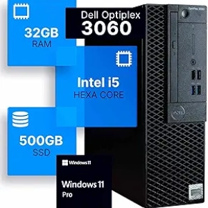 Dell Optiplex 3060 Desktop PC | Intel i5-8500 | 32GB RAM | 500GB SSD | Windows 11 Pro