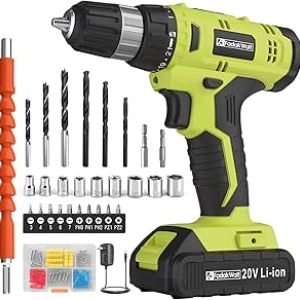 FADAKWALT 20V Cordless Drill Set with Battery - 30N.m Torque, 21+1 Settings