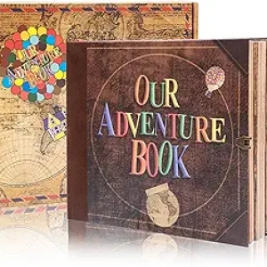 Up Adventure Scrapbook 146-Page DIY Leather Memory Book - Perfect Gift
