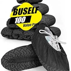 X-Large Non-Slip Shoe Covers 100 Count - Disposable Boot Covers Up to Size 13