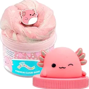 Squishmallows Archie Axolotl Cloud Slime - Cotton Candy Scented, 8oz with Charm