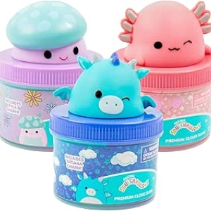 Original Squishmallows Premium Cloud Slime 3-Pack with Charms & Glitter Add-Ins