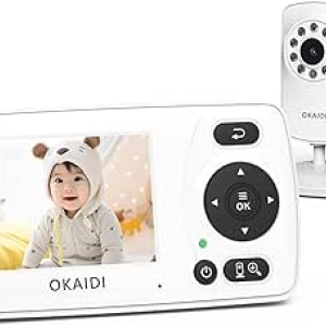 OKAIDI Video Baby Monitor - No WiFi, 1000ft Range, Night Vision & Portable