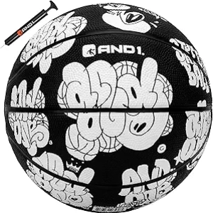 AND1 Toss Up Youth Basketball - 27.5" Rubber Streetball with Pump