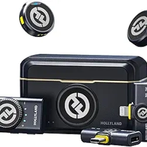 Hollyland Lark M2 Wireless Microphone System - 48kHz/24-bit Hi-Fi Audio, 300m Range, 40h Battery