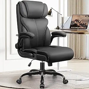 Ergonomic Big and Tall Office Chair with Lumbar Support & Flip-up Armrests