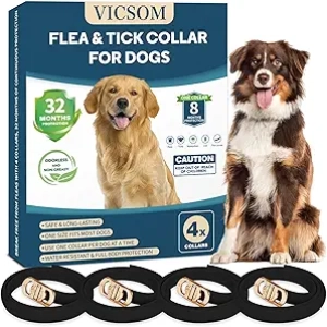 4 Pack Dog Flea & Tick Collar - 32 Month Protection, Waterproof & Adjustable
