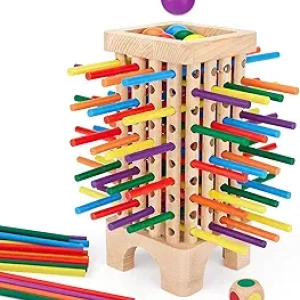 Montessori Wooden Board Game - Educational Sticks Dice Game for Kids 3-6 Years