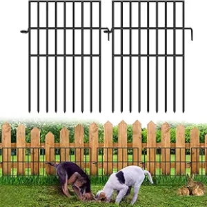No Dig Animal Barrier Fence - 25 Panels, 27ft Rustproof Dog & Rabbit Fence