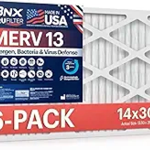 BNX TruFilter 14x30x1 MERV 13 Air Filter 6-Pack | Made in USA