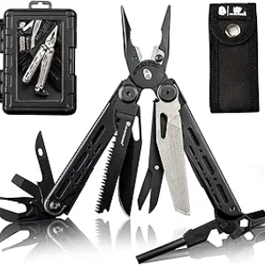 HX OUTDOORS 19-in-1 Multitool Pliers - Stainless Steel EDC Pocket Knife with Fire Starter & Glass Breaker