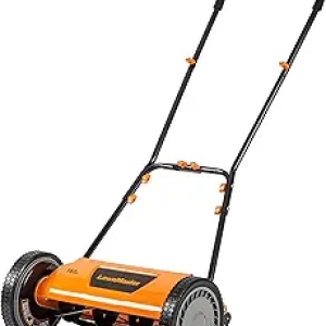 LawnMaster LMRM1602 16-Inch Push Reel Lawn Mower - 5-Blade Manual Grass Cutter