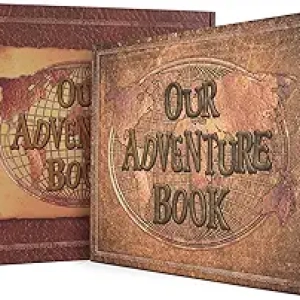 Our Adventure Book 180 Pages Scrapbook Photo Album - Retro Leather Travel Diary for Couples