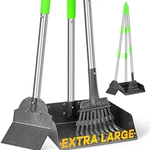 TOOGE Large Dog Pooper Scooper - 9"x9.5" Heavy Duty Metal Rake Shovel with 38" Long Handle