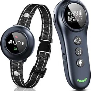 2-in-1 Smart Dog Shock & Bark Collar - 3300FT Remote Training Collar for All Breeds