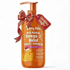 Zesty Paws Wild Alaskan Omega-3 Fish Oil for Dogs & Cats | Skin & Coat Support