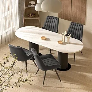 Nalupatio Modern Dining Chairs Set of 4 - Upholstered Kitchen Chairs with Thick Cushions