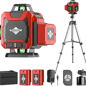 WEIDDW 4D Laser Level 360° Self Leveling with Tripod & Remote Control