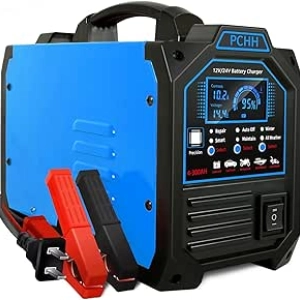 12V 24V Smart Battery Charger - Heavy Duty Auto Maintainer with Winter Mode & Repair Function