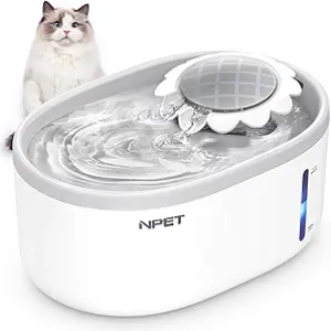 NPET Cat Water Fountain 2L - Automatic Pet Waterer with Quiet Pump & Filter