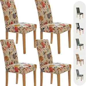 Secgo Stretch Dining Chair Covers 4 Pack - Washable Spandex Slipcovers