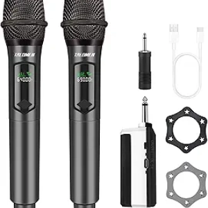 Professional Wireless Dual Handheld Microphone System - 160ft Range, Rechargeable K60-2