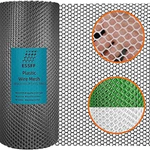 Pet & Garden Safeguard Black Plastic Netting - 15.7IN x 49.2FT Roll for Poultry, Dogs & Rabbits