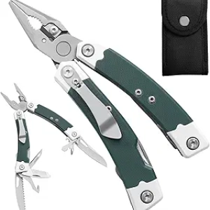 HANSHI G10 12-in-1 Multitool Pliers with Tungsten Steel Wire Cutters - Camping & Survival Gear