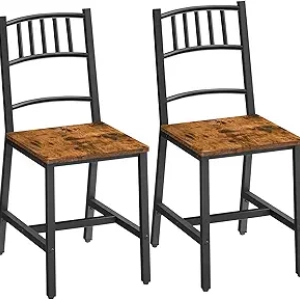 HOOBRO Dining Chairs Set of 2 - Wooden Kitchen Chairs with Metal Frame