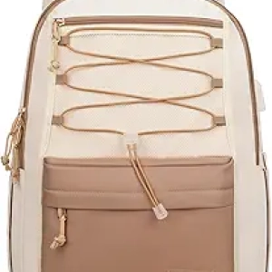 Large Aesthetic School Backpack for Teens Girls - 15.6" Laptop Bag with USB Charging