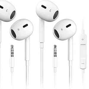 Antool Wired Earbuds 3.5mm - Crystal Clear Calls & Noise Canceling (2 Pack)