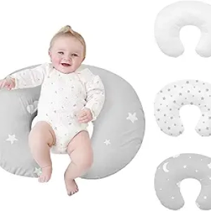 Nursing Pillow for Breastfeeding - Ergonomic Support Pillow with Washable Cover