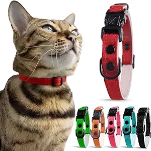 Red Breakaway Cat Collar with Soft Padding - Heavy Duty Tactical Design for Medium to Large Cats