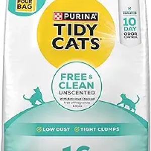 Purina Tidy Cats Unscented Clumping Litter - 16 lb Multi-Cat Odor Control