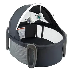 Pamo Babe Portable Bassinet & Play Space - Travel Crib with Canopy