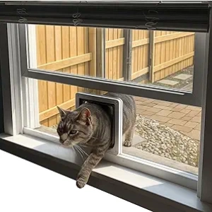 Custom Insulated Window Pet Door for Cats & Small Dogs | Microchip Lock & Weather-Sealed