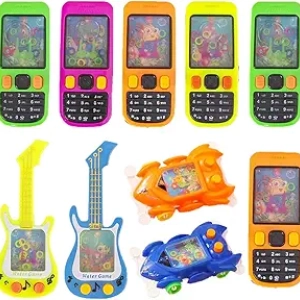 10 Pack Handheld Water Ring Games for Kids - Colorful Retro Gaming Toys & Party Favors