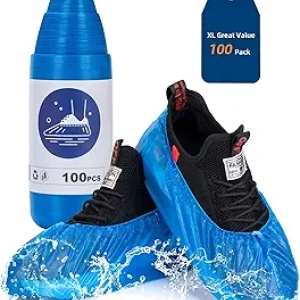 Disposable Non-Slip Shoe Covers - 100 Pack Waterproof Boot Covers for Home & Cleaning