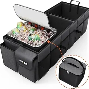 HOTOR Trunk Organizer with Detachable Cooler - 69L Foldable Car Storage for SUV