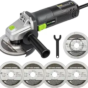 GALAX PRO 4.5" Electric Angle Grinder 750W - 12000RPM Corded with Grinding & Cutting Wheels